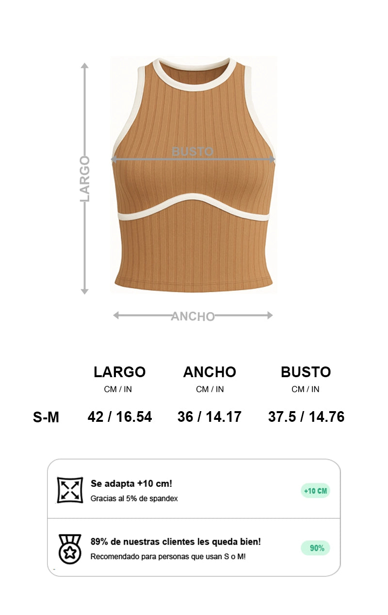 Guía de tallas para Top Solana M/Cero